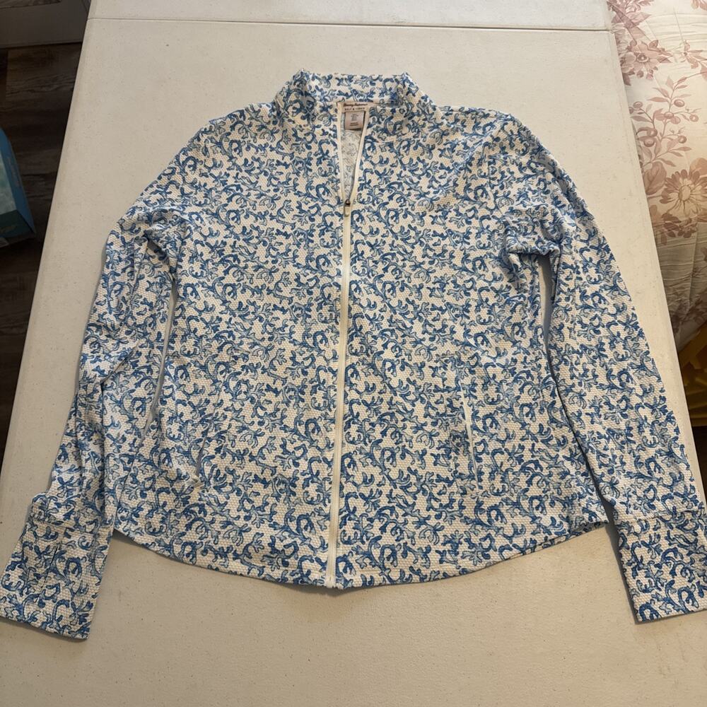 Tommy Bahama Golf & Tennis Size L Zip active top tropical print